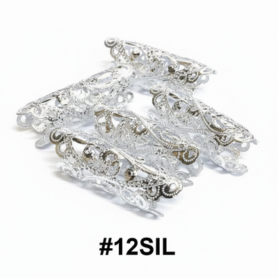 Silver filigree scrollwork dreadlock cuffs 24pk card #12SIL