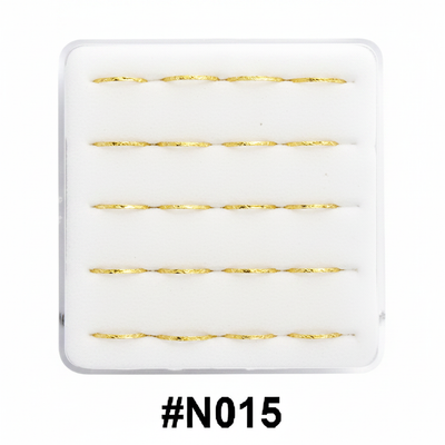 Gold Striped Nose Pins Display Box #N015