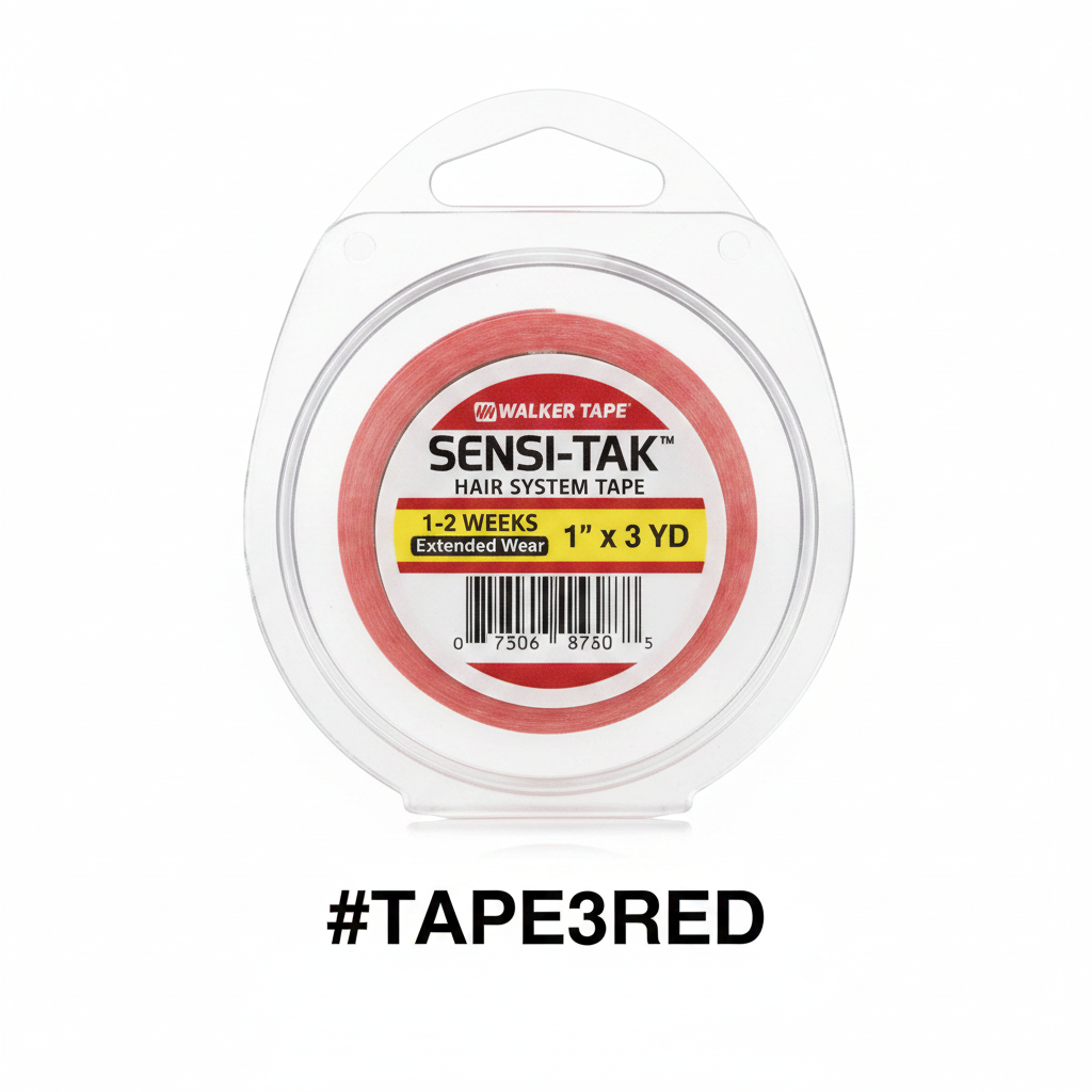 Walker Tape Sensi-Tak hair system tape 1/2 inch x 3 yards extended wear #TAPE3RED