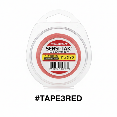 Walker Tape Sensi-Tak hair system tape 1/2 inch x 3 yards extended wear #TAPE3RED