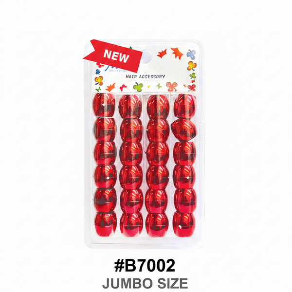 Jumbo Size Metallic Red Bubble Hair Beads 24pcs #B7002