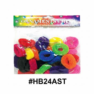 Assorted Colour Large Hair Bobbles 24pc #HB24AST