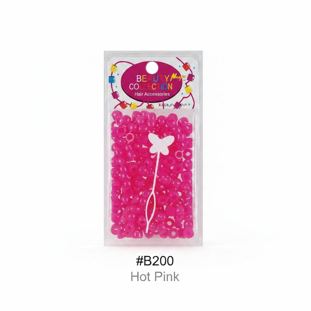 Beauty Magic Collection Hair Beads #B200 Hot Pink