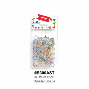 Marry Collection Jumbo Crystal Shape Pastel Glitter Hair Beads #B300AST