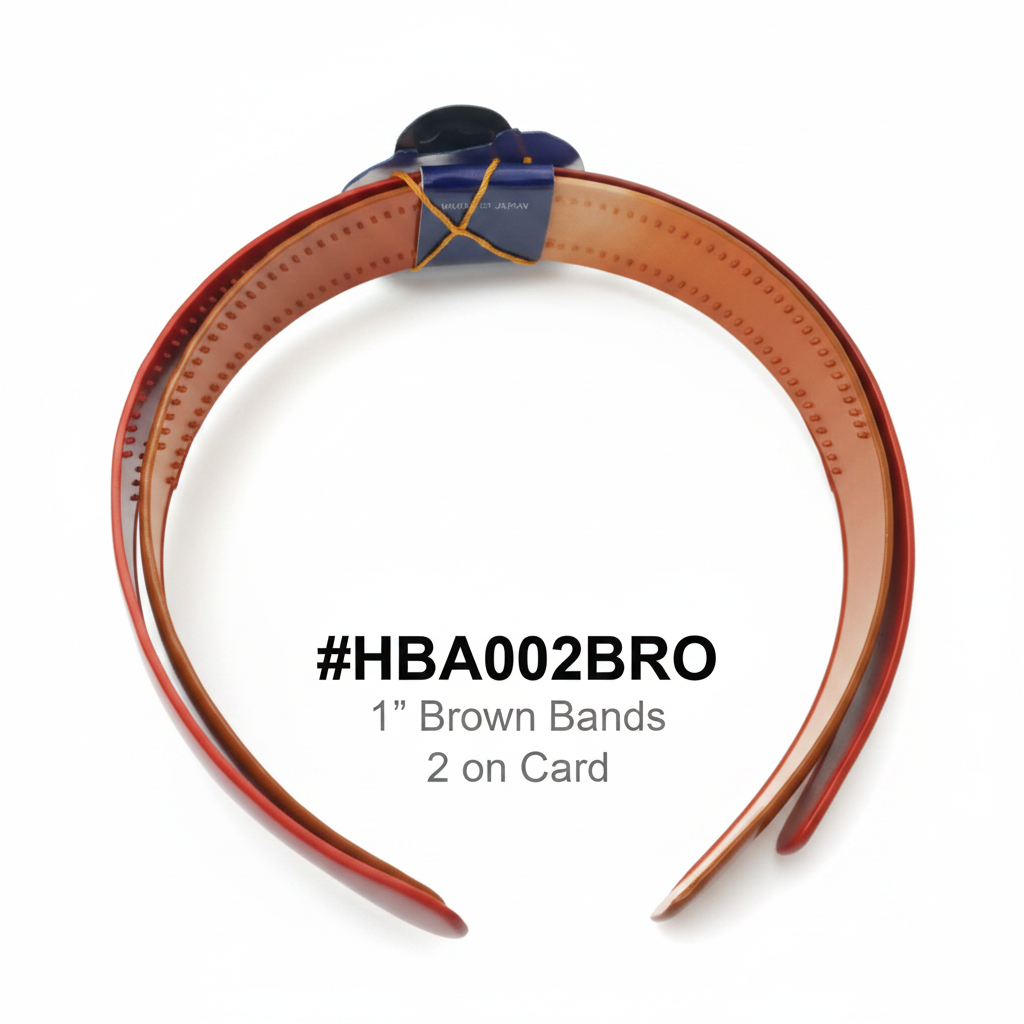 1 Inch Brown Hair Bands 12pcs Pack #HBA002BRO