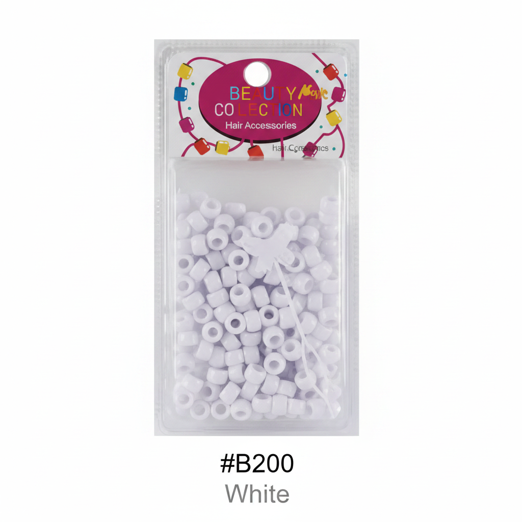 Beauty Magic Collection Hair Beads #B200 White