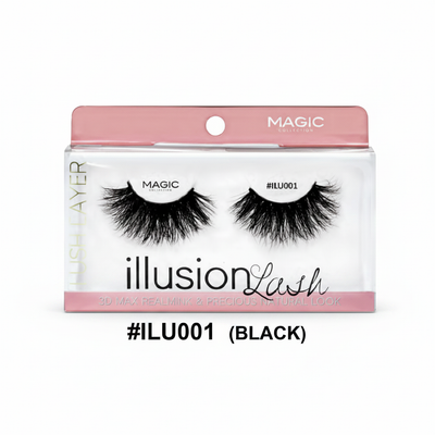 Magic Collection Illusion Lash #ILU001 25mm 3D Real Mink Eyelash – Black 12pcs