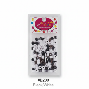 Beauty Magic Collection Hair Beads #B200 Black/White