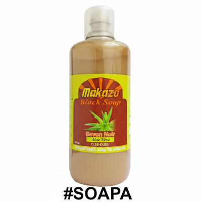 Makazo Black Soap Savon Noir Aloe Vera 977ml Natural Black Soap for Skincare #SOAPA