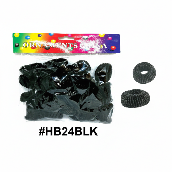 Black Large Hair Bobbles 24pc #HB24BLK