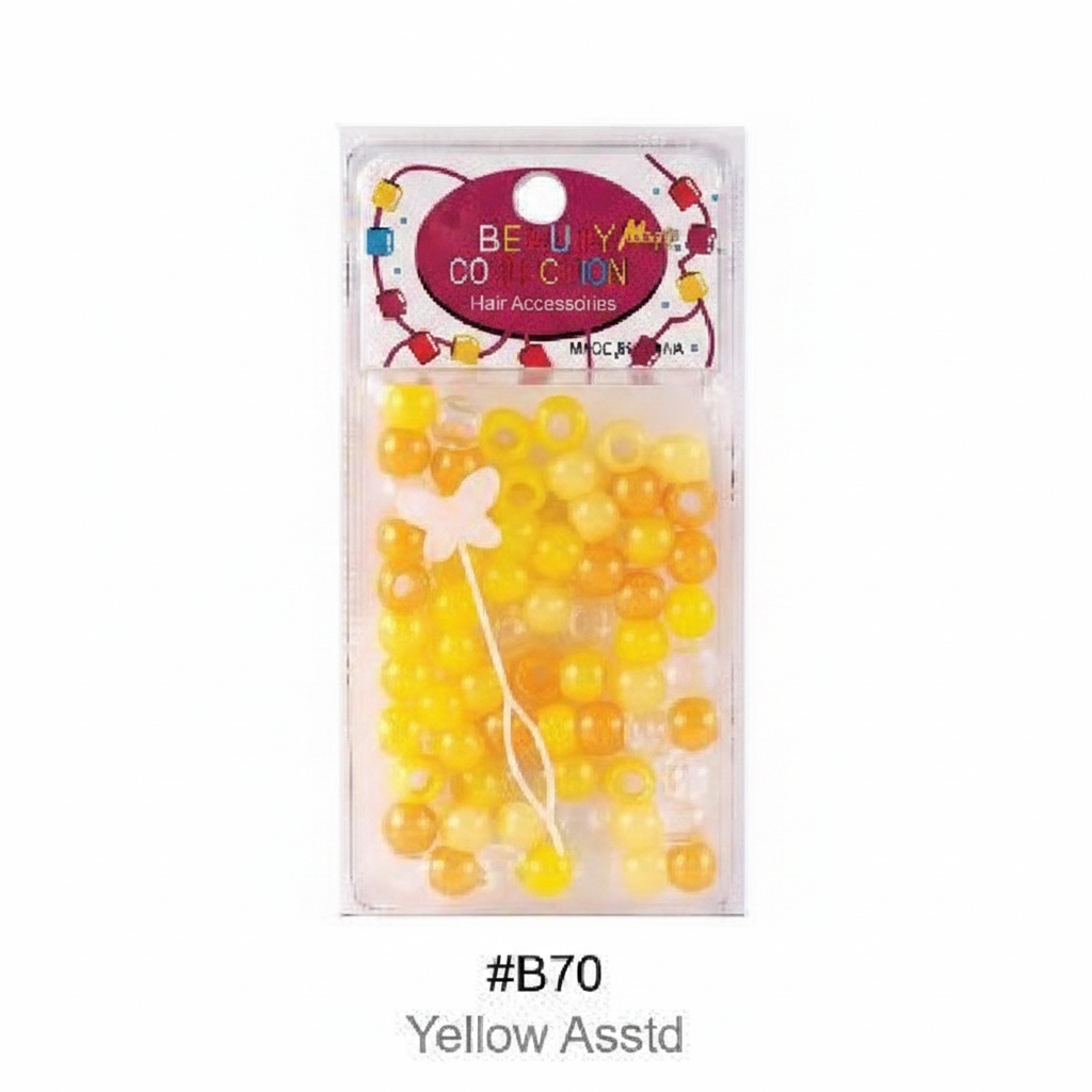 Beauty Magic Collection Hair Beads #B70 Yellow Assorted