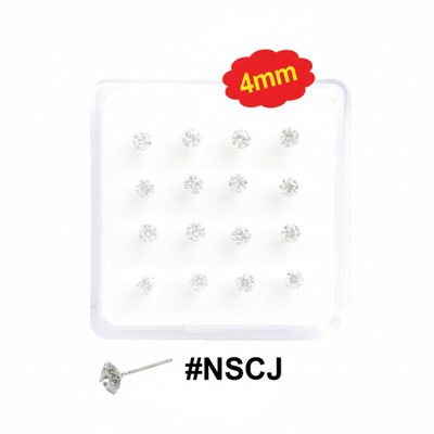 4mm Crystal Nose Studs 20-Pack Display Card #NSCJ