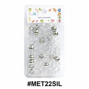 Mayys Metallic Silver Hair Beads #MET22SIL