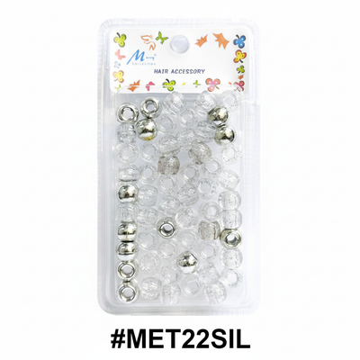 Mayys Metallic Silver Hair Beads #MET22SIL