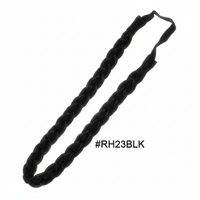 Black Chunky Braided Headband 12pcs Pack #RH23BLK