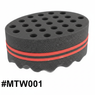 Double Sided Twist Sponge #MTW001 - Side 1 coil holes and Side 2 wave texture