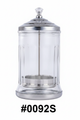 Large Clear Glass Sanitiser Disinfectant Jar with Chrome Lid and Base #0092S