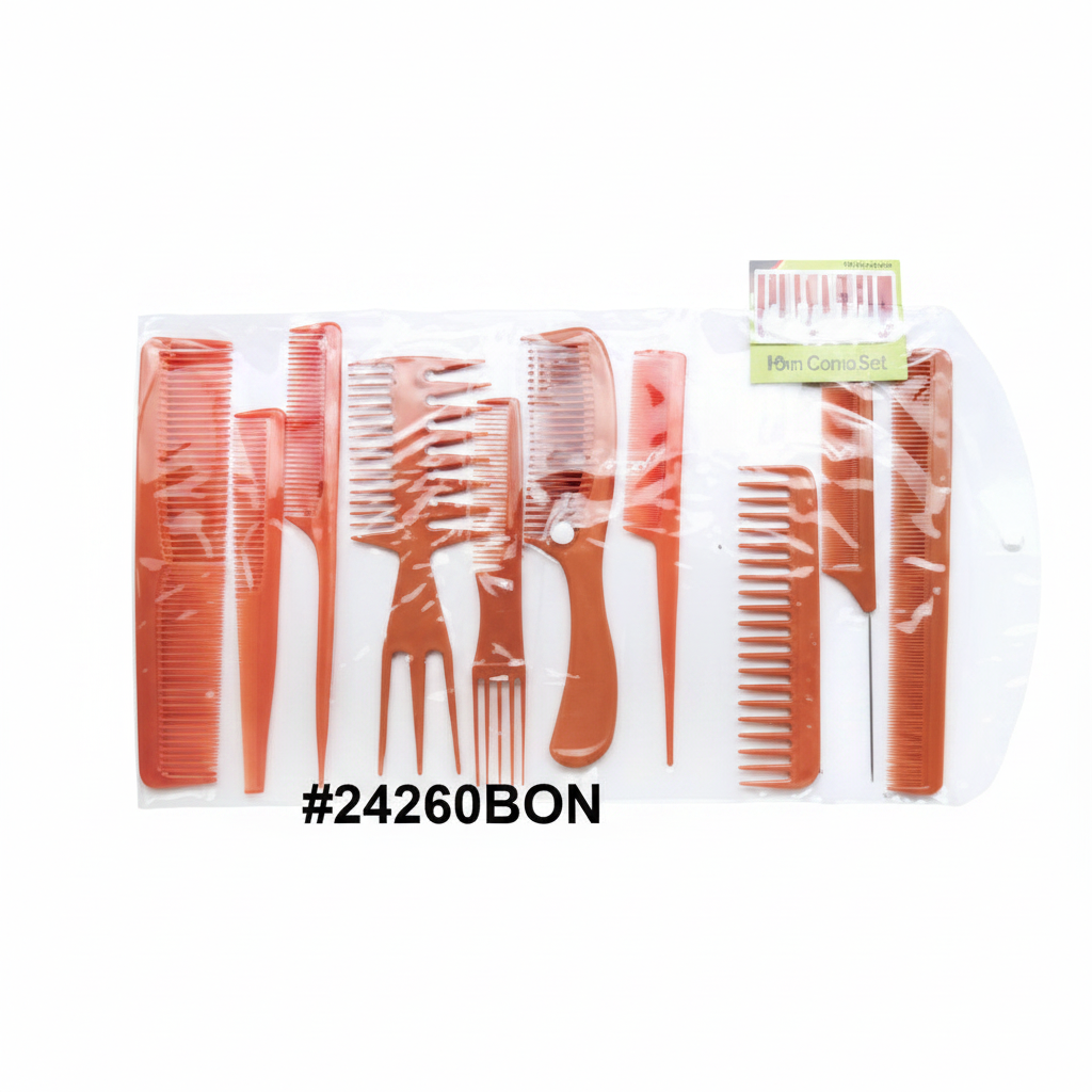 10pc Styling Comb Set Bone #24260BON