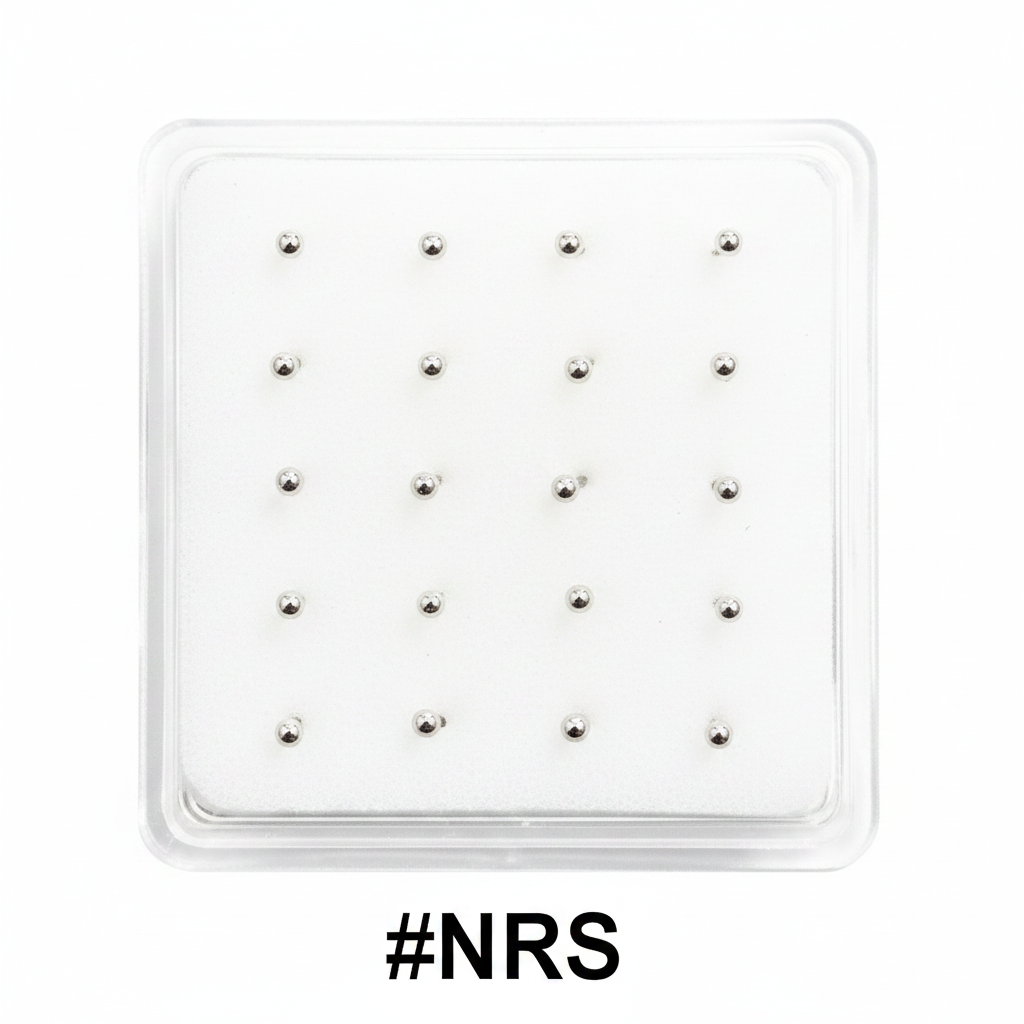 Silver Ball Nose Studs Display Box #NRS