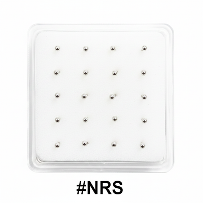 Silver Ball Nose Studs Display Box #NRS