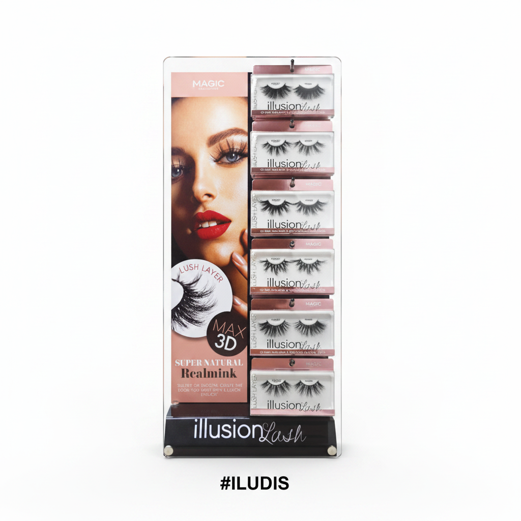 Magic Collection Illusion Lash #ILUDIS 72pcs 3D Real Mink Acrylic Display