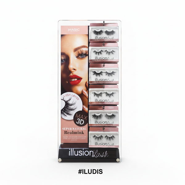 Magic Collection Illusion Lash #ILUDIS 72pcs 3D Real Mink Acrylic Display