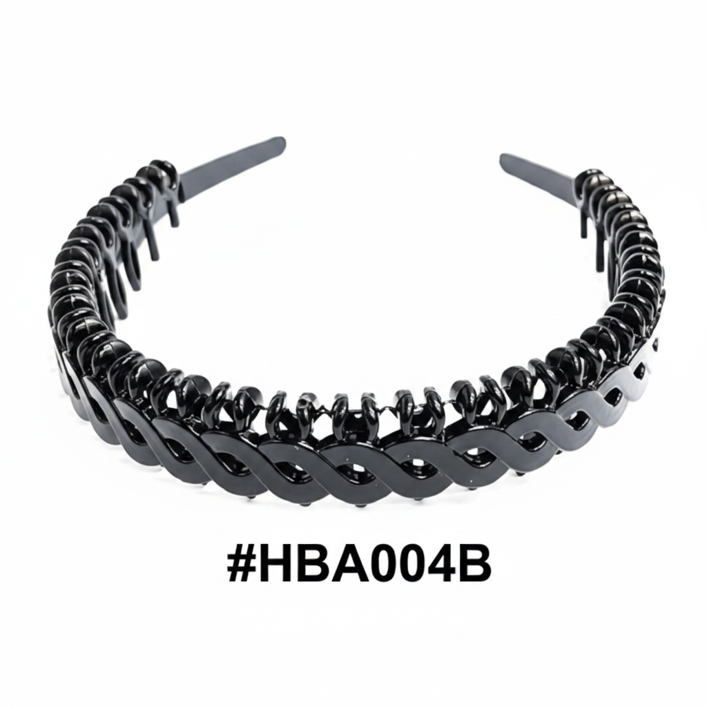 Black Braided Chain Hair Band #HBA004B
