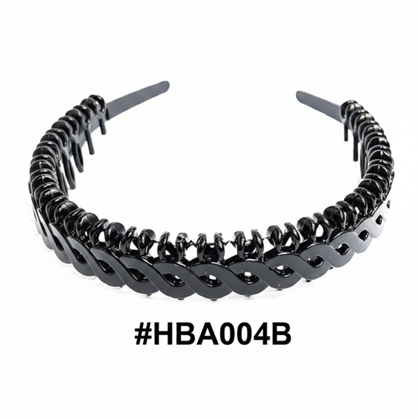 Black Braided Chain Hair Band #HBA004B