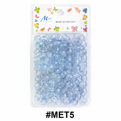 Murry Collection #MET5 Jumbo Light Blue Glitter Hair Beads Hair Accessory