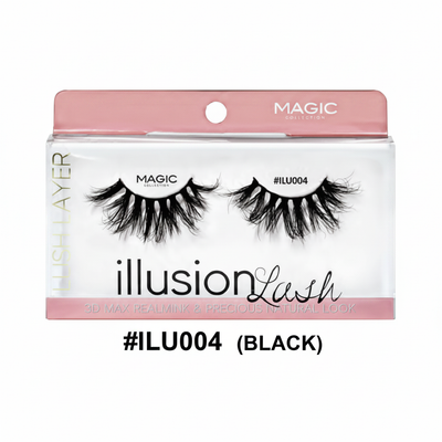 Magic Collection Illusion Lash #ILU004 25mm 3D Real Mink Eyelash – Black 12pcs
