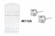 Assorted Colour Flower Star CZ Crystal Stud Earrings Display Board 48 Pairs #E112A