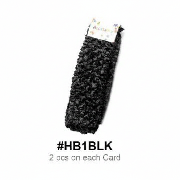 Black Crochet Headband #HB1BLK — 2 pcs on each card