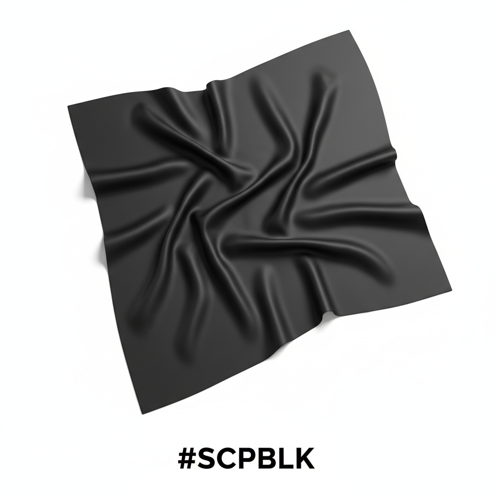 Silky Plain Scarf 90x90cm Black #SCPBLK
