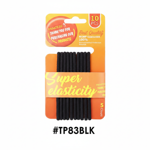 MSMP Super Elasticity Hair Elastics Black 10pcs #TP83BLK
