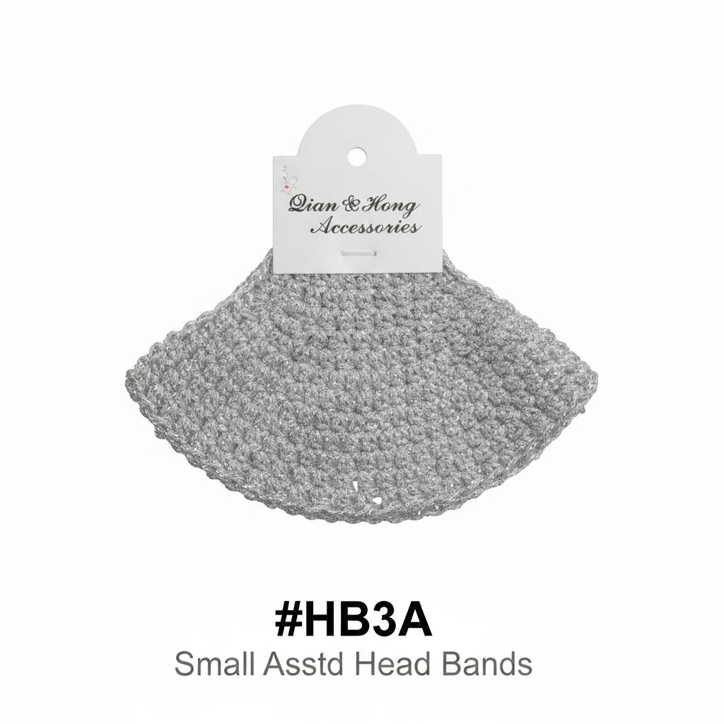 Silver Small Crochet Headband #HB3A