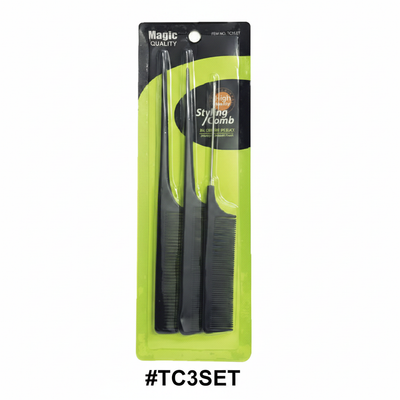 Magic Quality Styling Comb Set Black #TC3SET