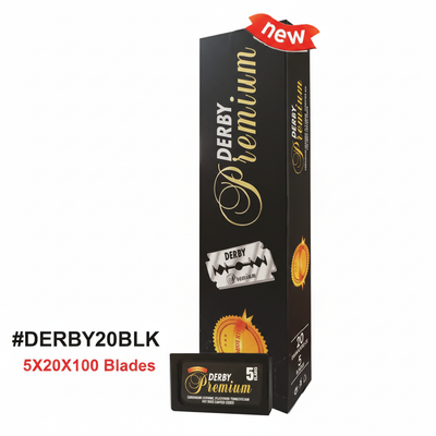 Derby Premium Double Edge Safety Razor Blades 5x20x100 #DERBY20BLK