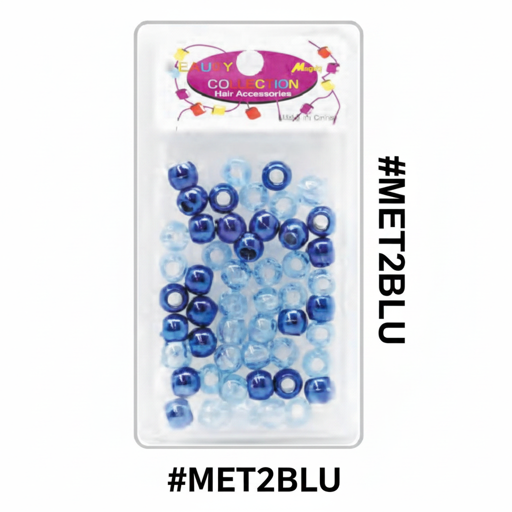 Beauty Magic Collection Metallic Blue Hair Beads #MET2BLU