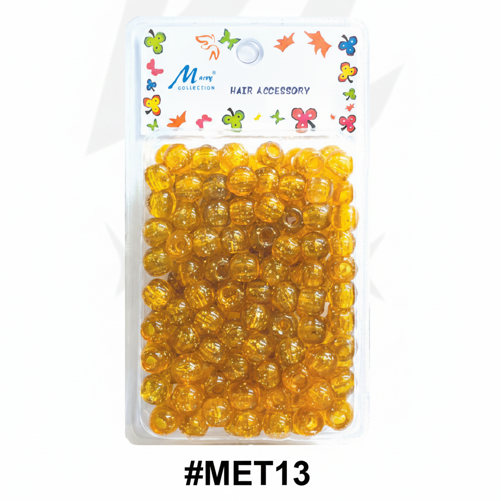 Murry Collection #MET13 Jumbo Amber Yellow Hair Beads Hair Accessory