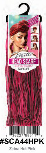 Mullo Head Scarf 22"x72" – Zebra Assorted Colours #SCA44