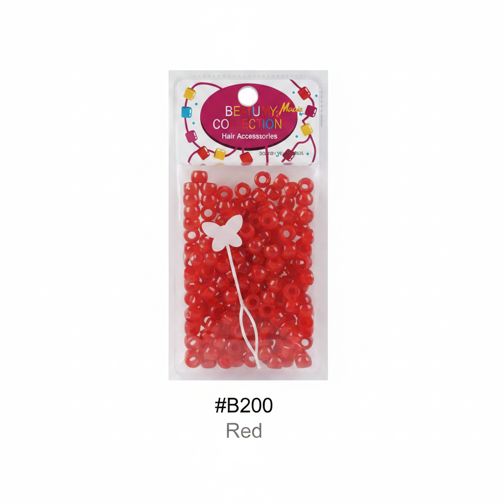 Beauty Magic Collection Hair Beads #B200 Red