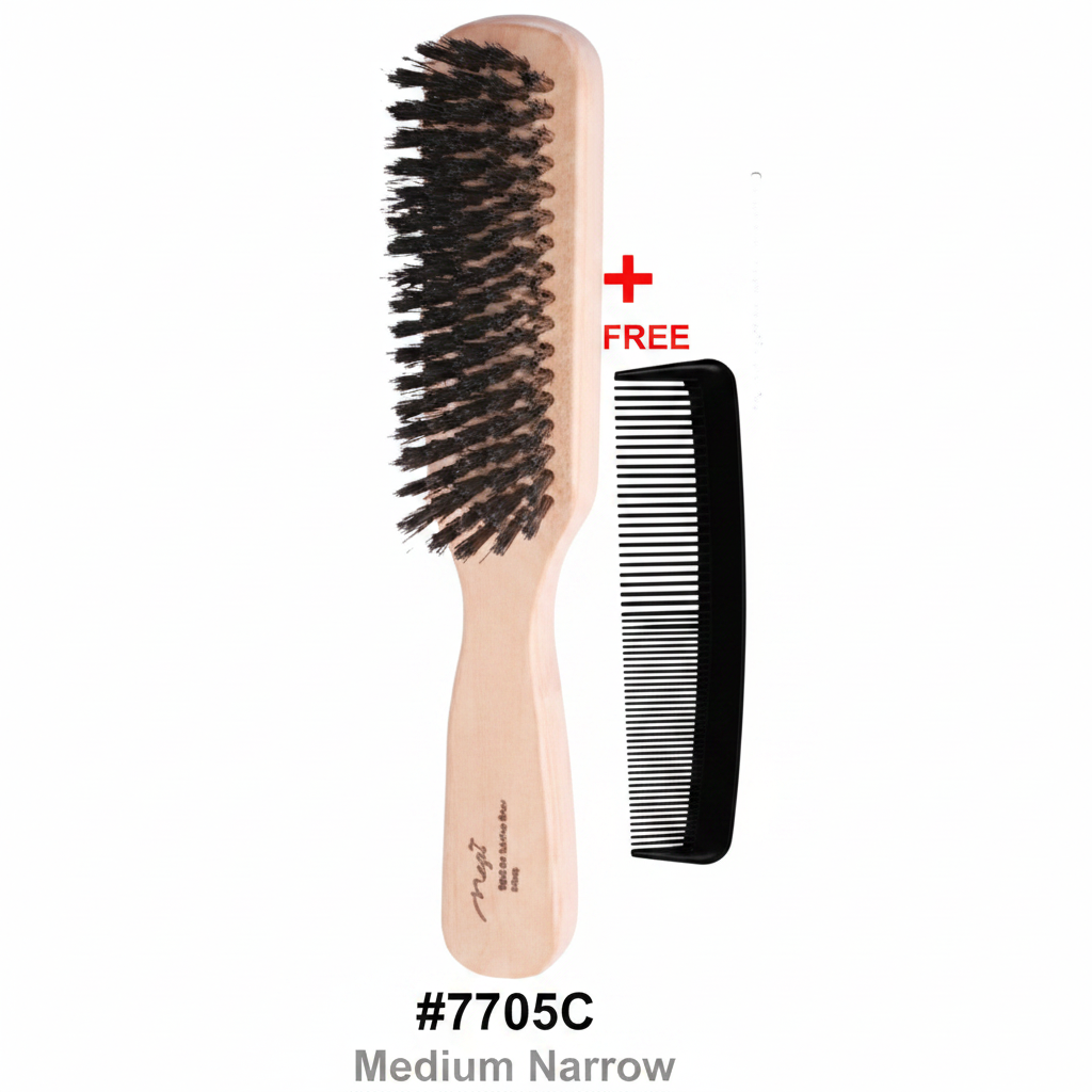 #7705C Medium Narrow Hair Brush with Free Comb