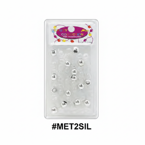 Beauty Magic Collection Metallic Silver Hair Beads #MET2SIL