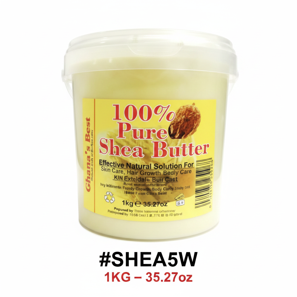 Ghana's Best 100% Pure White Shea Butter 1KG 35.27oz #SHEA5W