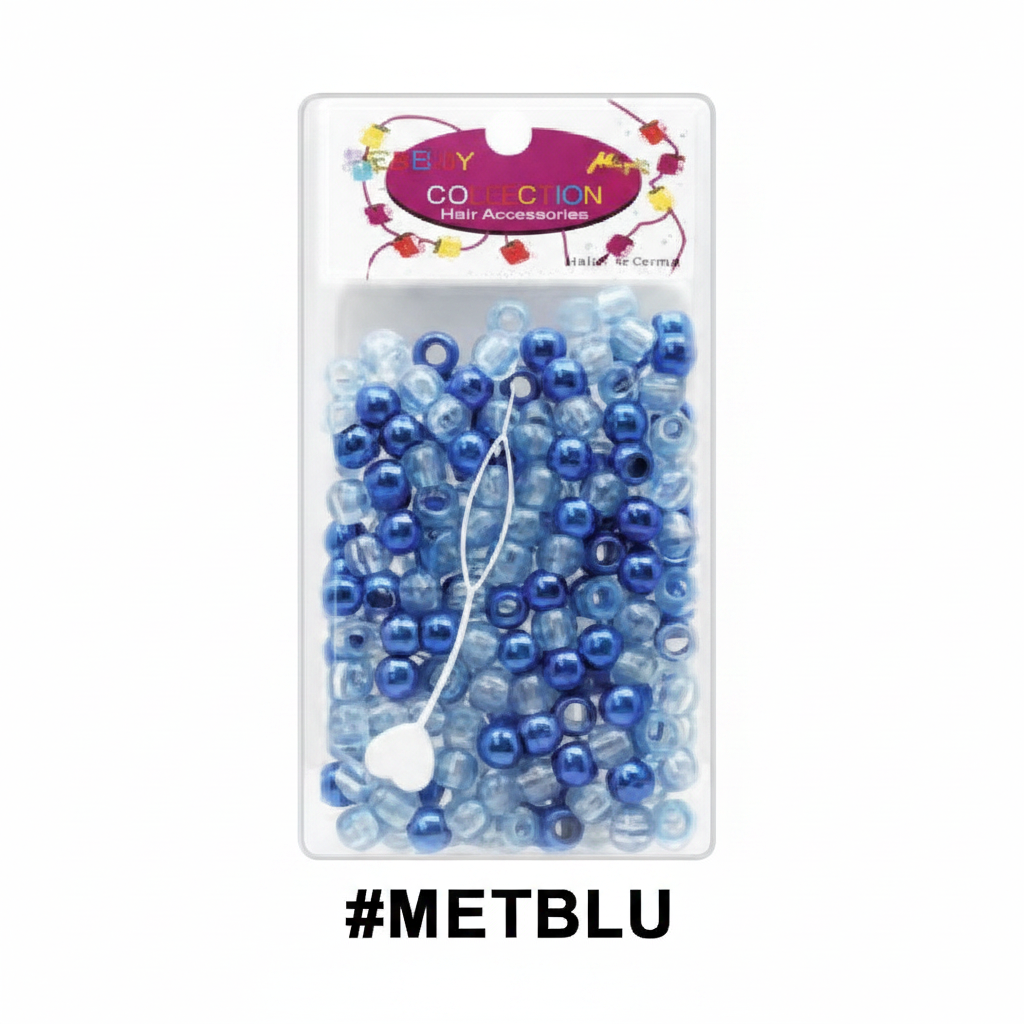 Beauty Collection Blue Metallic Hair Beads #METBLU