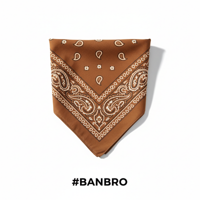 Brown Printed Paisley Bandana #BANBRO