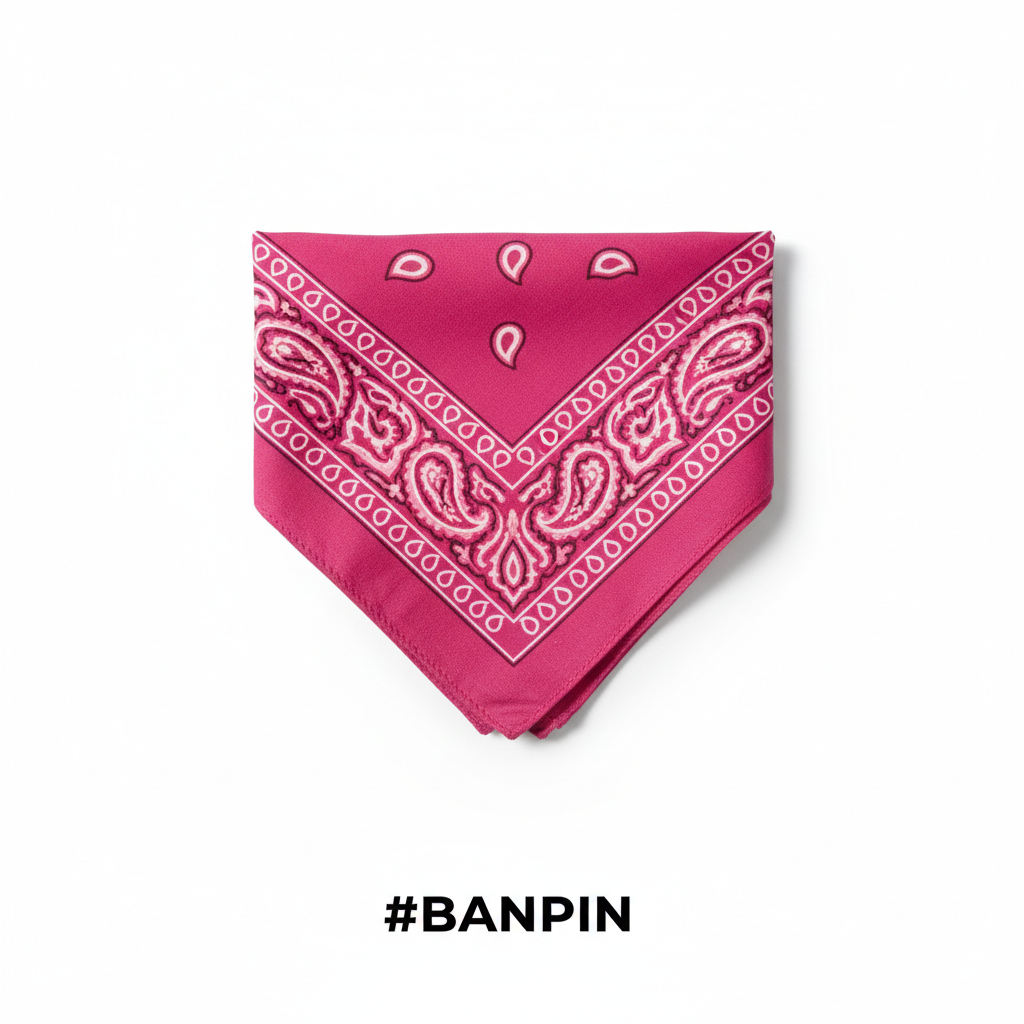 Pink Printed Paisley Bandana #BANPIN