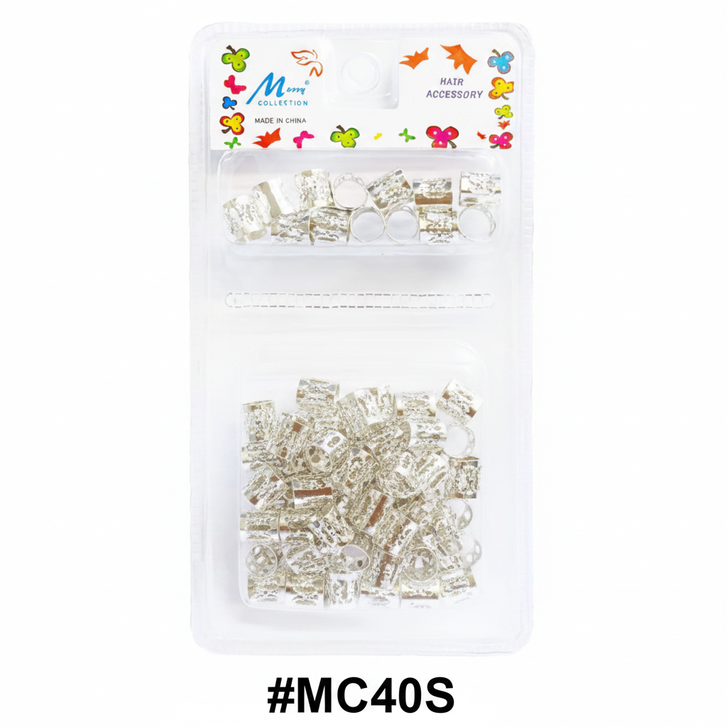 Murry Collection #MC40S Silver Open Filigree Rectangular Dreadlock Cuffs with circular openings