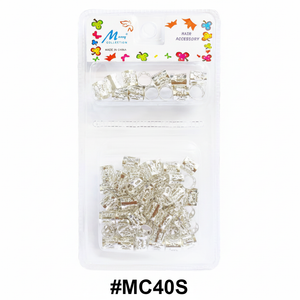 Murry Collection #MC40S Silver Open Filigree Rectangular Dreadlock Cuffs with circular openings