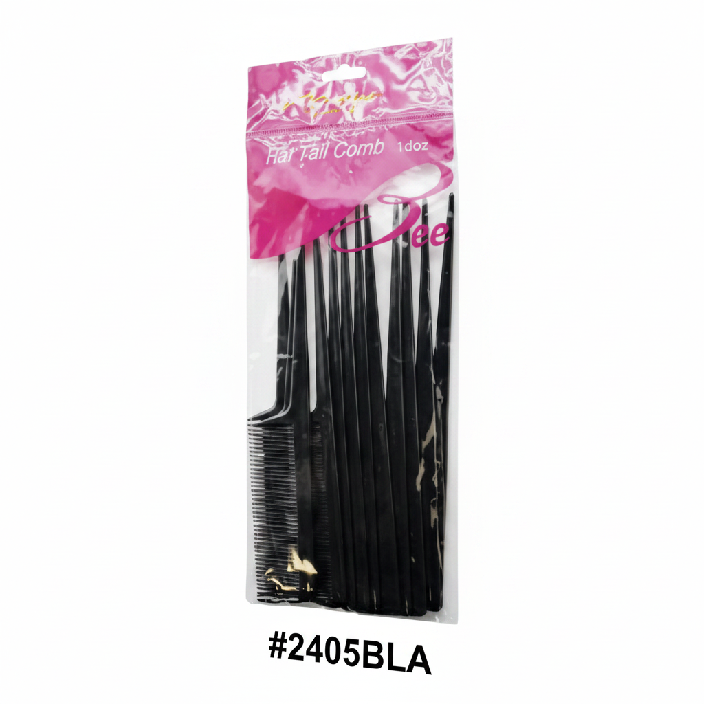 Hair Tail Comb #2405BLA Black Retail Pack